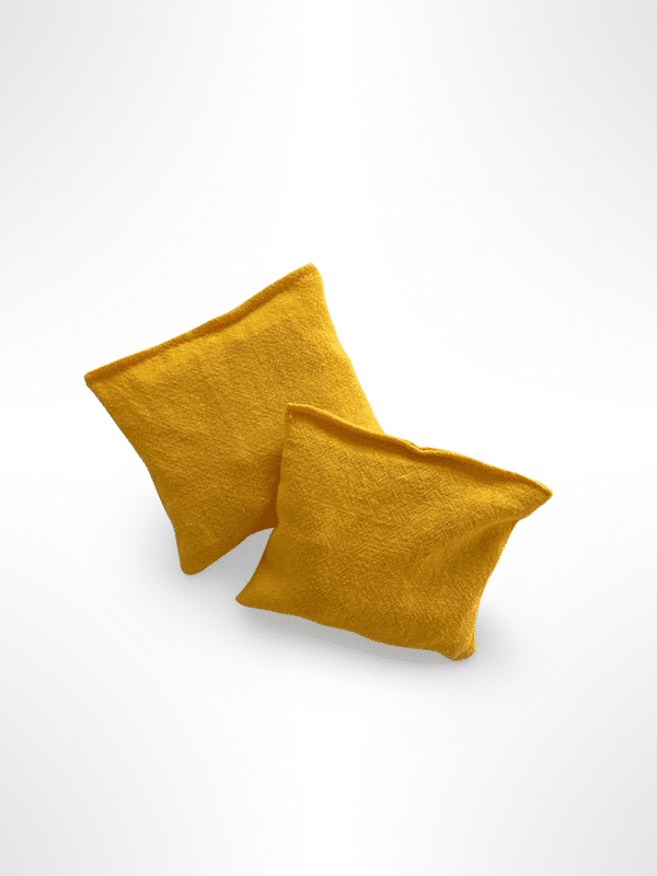 Coussin Aux Noyaux De Cerise 20x20 Cm - Tissu Carreaux Marron 100% Coton - Neuf